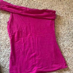 One shoulder built in bra top.